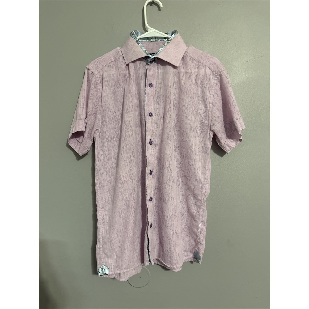 BESPOKE Mens Lavender Lilac Button Up Dress Shirt Size Medium